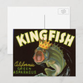 ヴィンテージ製品はアート、キングフィッシュ・アスパラガスにラベル付け可能 ポストカード (正面/裏面)