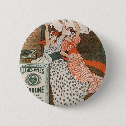 ヴィンテージ製品ラベルアートピアラインクレンモダンザー 缶バッジ (正面)