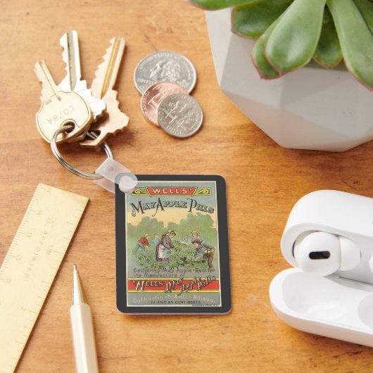 ヴィンテージ製品ラベルアート、ウェルズApple Pills キーホルダー (デスク)