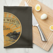 ヴィンテージ製品ラベルアート、ゴールデンウエストオイルカンパニー キッチンタオル (四つ折り)