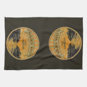 ヴィンテージ製品ラベルアート、ゴールデンウエストオイルカンパニー キッチンタオル (横)