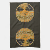 ヴィンテージ製品ラベルアート、ゴールデンウエストオイルカンパニー キッチンタオル (縦)