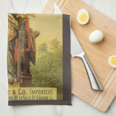 ヴィンテージ製品ラベルアート、トロピックビアグラディエーター キッチンタオル (四つ折り)