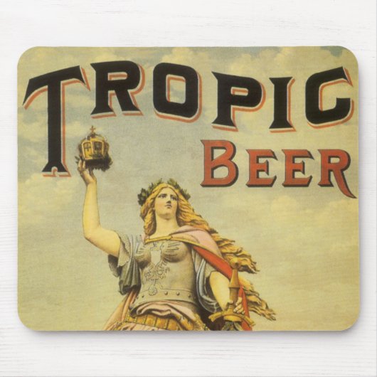 ヴィンテージ製品ラベルアート、トロピックビアグラディエーター マウスパッド (正面)