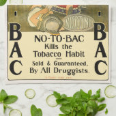 ヴィンテージ製品ラベルアート、バックナンバー、やめ喫煙 キッチンタオル (折り畳み)