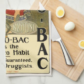 ヴィンテージ製品ラベルアート、バックナンバー、やめ喫煙 キッチンタオル (四つ折り)