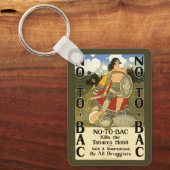 ヴィンテージ製品ラベルアート、バックナンバー、やめ喫煙 キーホルダー (正面)