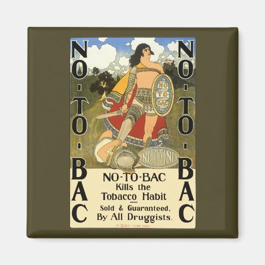 ヴィンテージ製品ラベルアート、バックナンバー、やめ喫煙 マグネット (正面)