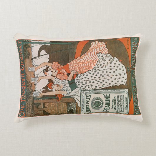 ヴィンテージ製品ラベルアート パアライン モダン クレンザー アクセントクッション (正面)