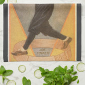 ヴィンテージ製品ラベルアート、ボストンガーター靴下 キッチンタオル (折り畳み)