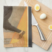 ヴィンテージ製品ラベルアート、ボストンガーター靴下 キッチンタオル (四つ折り)