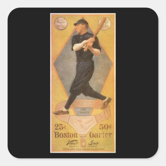 ヴィンテージ製品ラベルアート、ボストン ガーター ソックス スクエアシール (正面)