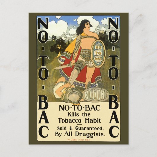 ヴィンテージ製品ラベルアート, No To Bac, 禁煙 ポストカード (正面)