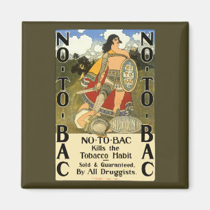 ヴィンテージ製品ラベルアート, No To Bac, 禁煙 マグネット