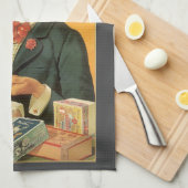 ヴィンテージ製品ラベル、たばこロシアのたばこ キッチンタオル (四つ折り)