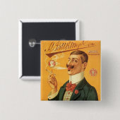 ヴィンテージ製品ラベル、たばこロシアのたばこ 缶バッジ (正面&裏面)