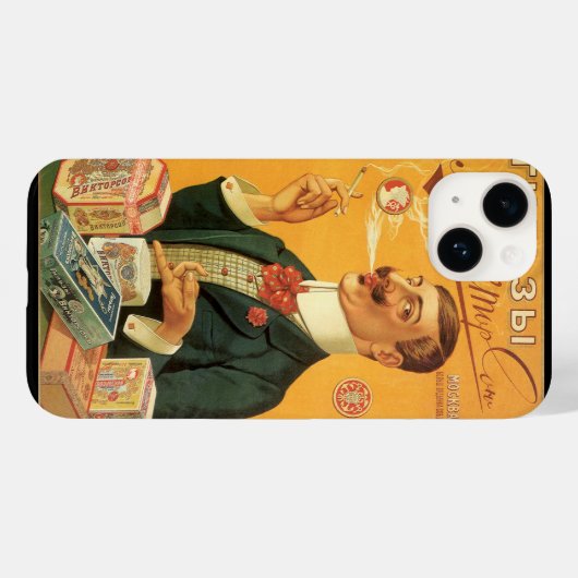 ヴィンテージ製品ラベル、たばこロシアのたばこ Case-Mate iPhoneケース (裏面 (横))