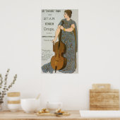 ヴィンテージ製品ラベル、チェロと星せきドロップ ポスター (キッチン)