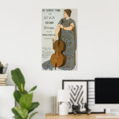 ヴィンテージ製品ラベル、チェロと星せきドロップ ポスター (ホームオフィス)