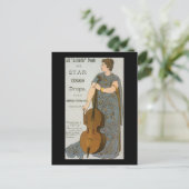 ヴィンテージ製品ラベル、チェロと星せきドロップ ポストカード (スタンド正面)