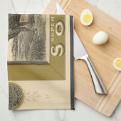 ヴィンテージ製品ラベル、ドワイトの重炭酸ソーダ キッチンタオル (四つ折り)