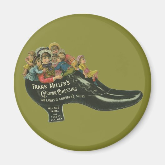 ヴィンテージ製品ラベル、フランクミラーのシューポーランド マグネット (正面)