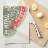 ヴィンテージ製品ラベル、松山鉱水 キッチンタオル (四つ折り)