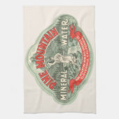 ヴィンテージ製品ラベル、松山鉱水 キッチンタオル (縦)