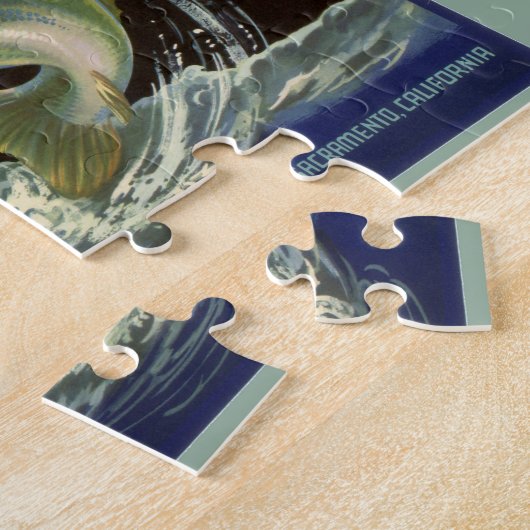 ヴィンテージ製品缶ラベル芸術,キングフィッシュアスパラガス ジグソーパズル (側面)