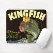 ヴィンテージ製品缶ラベル芸術，キングフィッシュアスパラガス マウスパッド (マウス)