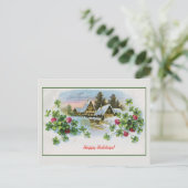 ヴィンテージ製水場4枚葉クローバー シーズンポストカード (スタンド正面)