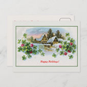 ヴィンテージ製水場4枚葉クローバー シーズンポストカード (正面/裏面)