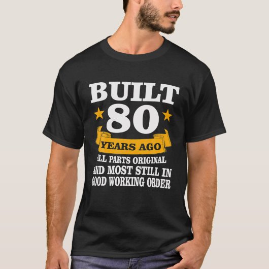 ヴィンテージ製造80年前すべての部品オリジナル80th tシャツ (正面)