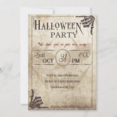 ヴィンテージ褐色変態スカル成人ハローウィンパーティ 招待状 (正面)