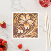 ヴィンテージ西の国のカウボーイの工具付き革 スタンダードカクテルナプキン (インサイチュ)