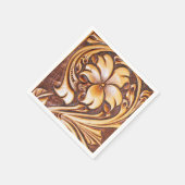 ヴィンテージ西の国のカウボーイの工具付き革 スタンダードカクテルナプキン (角)