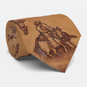 ヴィンテージ西の国のカウボーイの工具付き革 ネクタイ (ロール)