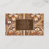 ヴィンテージ西の国のカウボーイの工具付き革 名刺 (裏面)