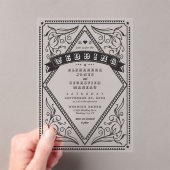 ヴィンテージ西の国のQRコード素朴結婚 アクリル招待状 (インサイチュ (ポータブル))