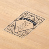 ヴィンテージ西の国のQRコード素朴結婚 アクリル招待状 (レイダウン)