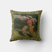 ヴィンテージ西カウボーイとチャップ クッション (裏面)