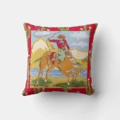 ヴィンテージ西カウボーイオンバッキングホース クッション (裏面)