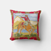 ヴィンテージ西カウボーイオンバッキングホース クッション (正面)