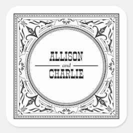 ヴィンテージ西カウボーイカントリーの結婚式の好意 スクエアシール