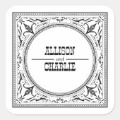 ヴィンテージ西カウボーイカントリーの結婚式の好意 スクエアシール (正面)