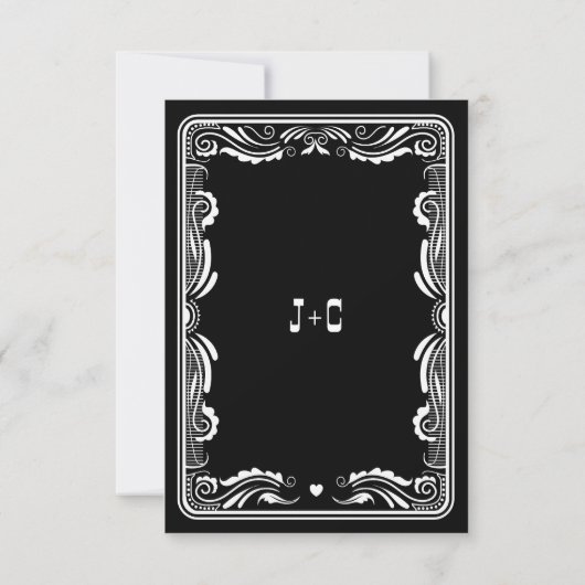 ヴィンテージ西カウボーイカントリー結婚式詳細 出欠カード (裏面)