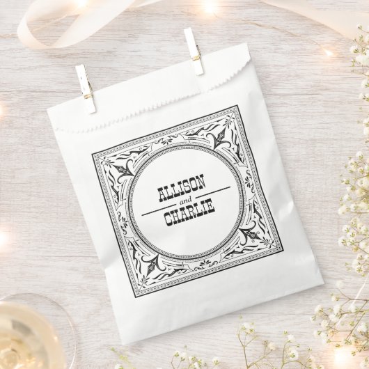 ヴィンテージ西カウボーイカントリー結婚式 フェイバーバッグ (クリップ留めされた状態)