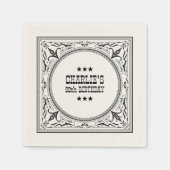 ヴィンテージ西カウボーイカントリー誕生日パーティー スタンダードカクテルナプキン (正面)