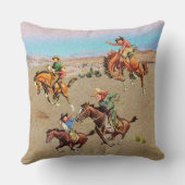 ヴィンテージ西カウボーイキッズオンホース クッション (裏面)