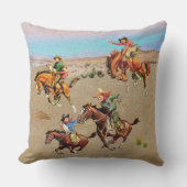 ヴィンテージ西カウボーイキッズオンホース クッション (正面)